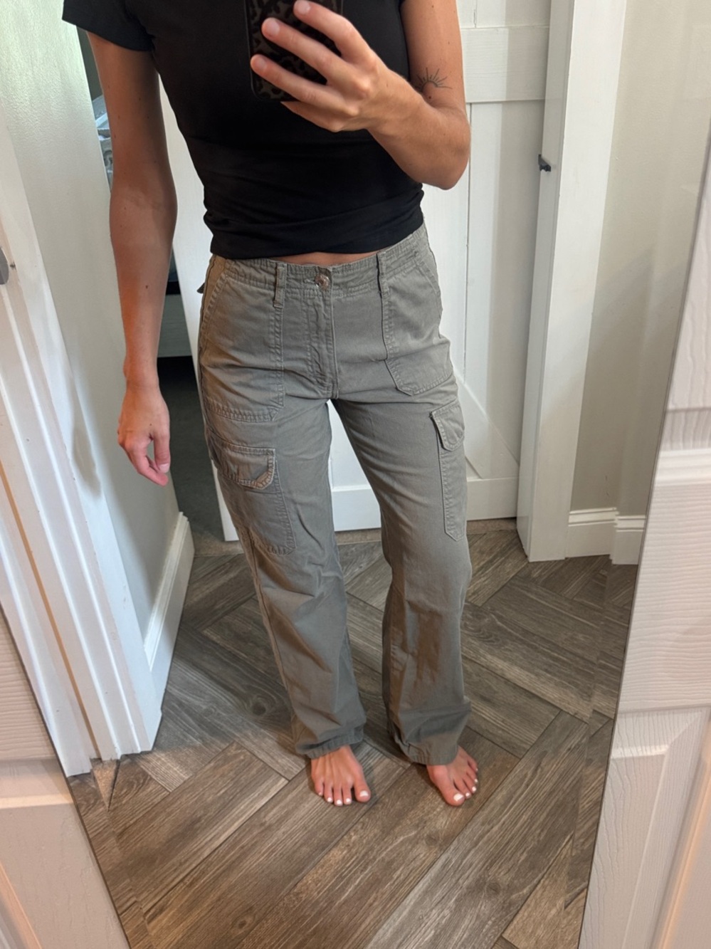 Zara Casual Cargo Pants in Olive Green size 2